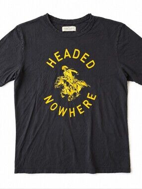 imogene + willie Black Tee with Yellow Rodeo Graphic